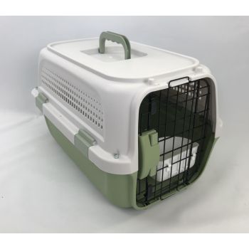 YES4PETS Medium Dog Cat Rabbit Crate Pet Kitten Carrier Parrot Cage Grey Green