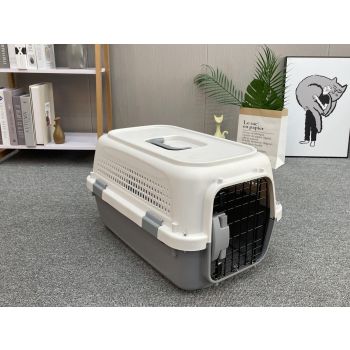 YES4PETS Medium Dog Cat Rabbit Crate Pet Kitten Carrier Parrot Cage Grey