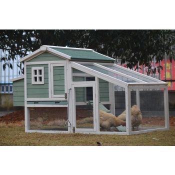 YES4PETS Green Large Chicken Coop Rabbit Hutch Ferret Guinea Pig Cage Hen Chook Cat Kitten House