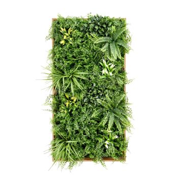 YES4HOMES 3D Green Artificial Plants Wall Panel Flower Wall With Frame Vertical Garden UV Resistant 50X100CM