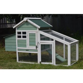 YES4PETS Green Small Chicken coop with nesting box for 2 Chickens / Rabbit Hutch