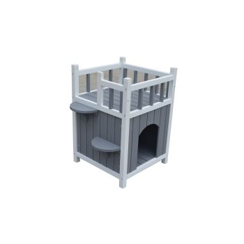 YES4PETS Cat Shelter Condo with Escape Door Rabbit Kitty House Cave