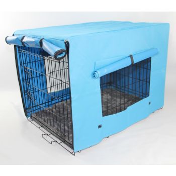 YES4PETS 30' Portable Foldable Dog Cat Rabbit Collapsible Crate Pet Cage with Blue Cover Mat