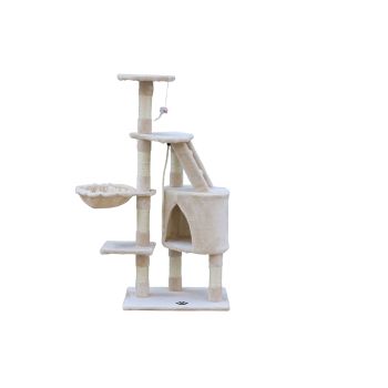 YES4PETS 120 cm Multi level Cat Kitten Scratching Post Tree-Beige