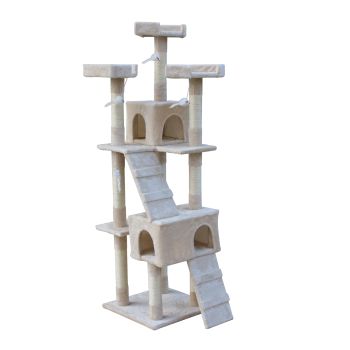 YES4PETS 170cm Cat Scratching Post Tree Post House Tower with Ladder Furniture Beige