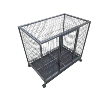 YES4PETS Medium Pet Dog Cat Cage Metal Rabbit Crate Carrier Kennel Wheel & Tray