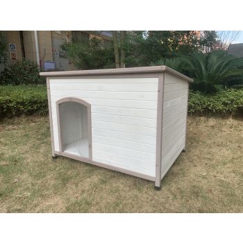 YES4PETS XXL Timber Pet Dog Kennel House Puppy Wooden Timber Cabin With Stripe White