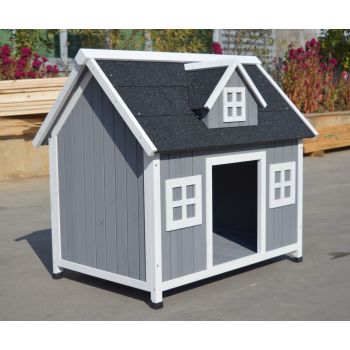 YES4PETS Grey Large Timber Pet Dog Puppy Wooden Cabin  Kennel Timber House