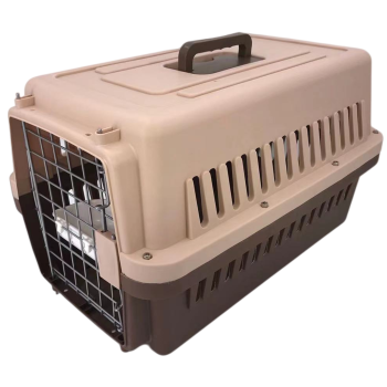 YES4PETS New Medium Dog Cat Rabbit Crate Pet Carrier Cage With Bowl & Tray Brown