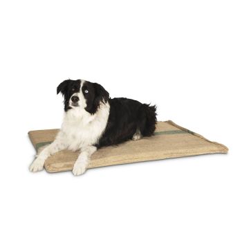 Large Hessian Pet Dog Puppy Bed Mat Pad House Kennel Cushion With FoamÂ 100 x 69 cm