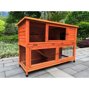 YES4PETS 150 cm XXL Double Storey Rabbit Hutch Guinea Pig Ferret Cage Cat House