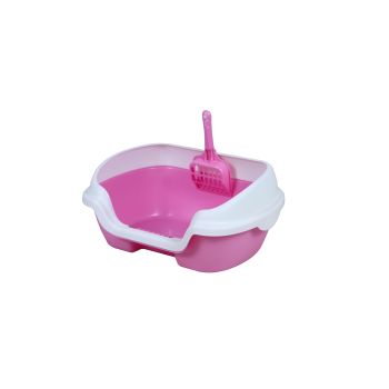 YES4PETS Small Portable Cat Kitten Rabbit Toilet Litter Box Tray with Scoop Pink