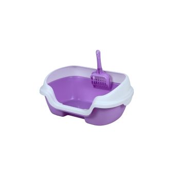 YES4PETS Small Portable Cat Kitten Rabbit Toilet Litter Box Tray with Scoop Purple