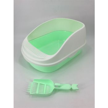 YES4PETS Large Portable Cat Toilet Litter Box Tray House with Scoop Green