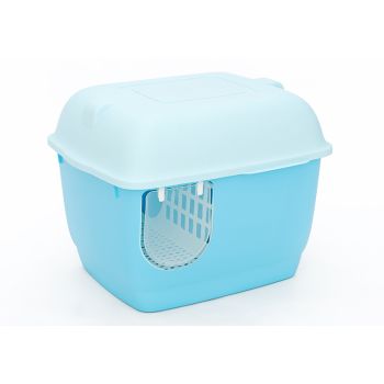 YES4PETS XL Portable Hooded Cat Toilet Litter Box Tray House with Handle and Scoop Blue