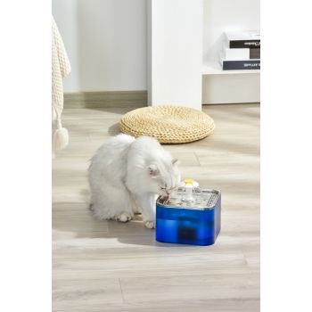 YES4PETS 3L Automatic Electric Pet Water Fountain Dog Cat Stainless Steel Feeder Bowl Dispenser Blue