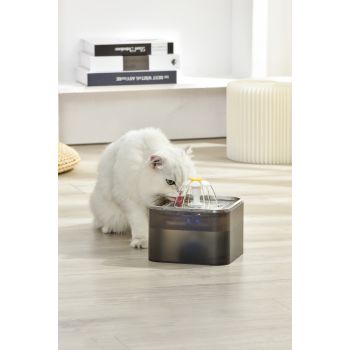 YES4PETS 3L Automatic Electric Pet Water Fountain Dog Cat Stainless Steel Feeder Bowl Dispenser Grey