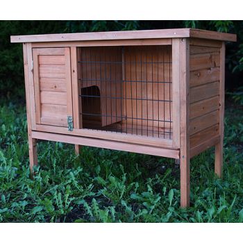 YES4PETS Single Wooden Pet Rabbit Hutch Guinea Pig Cage with Slide out Tray