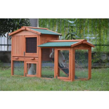 YES4PETS 146cm Rabbit Hutch Metal Run Wooden Cage Guinea Pig Cage House