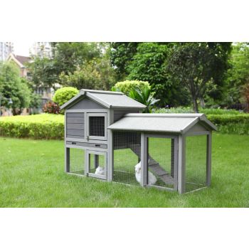 YES4PETS 148cm Rabbit Hutch Quail Run Wooden Cage Guinea Pig Cage House