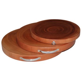 YES4HOMES 3 Natural Hardwood Hygienic Kitchen Cutting Wooden Chopping Board Round