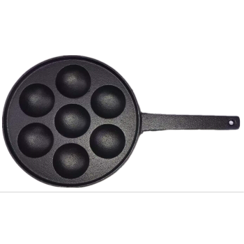 YES4HOMES 7 Holes Mini Cast Iron Cake Pan Mini Dutch Pancake Cake Pan with Handle