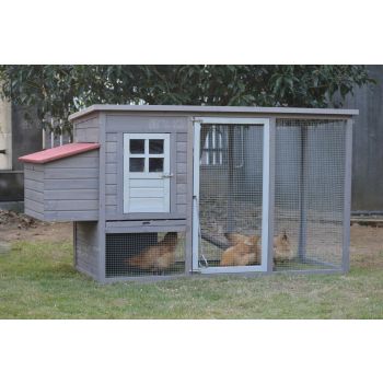 YES4PETS Grey Large Chicken Coop Rabbit Hutch Ferret Cage Hen Chook Cat House