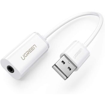 UGREEN USB A Male to 3.5 mm Aux Cable (White)