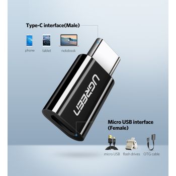 UGREEN USB 3.1 Type-C to Micro USB Adapter - Black (30865)