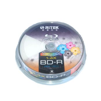 Ritek Blu-Ray BD-R 2X 25GB 130Min White Top  Printable 10pcs