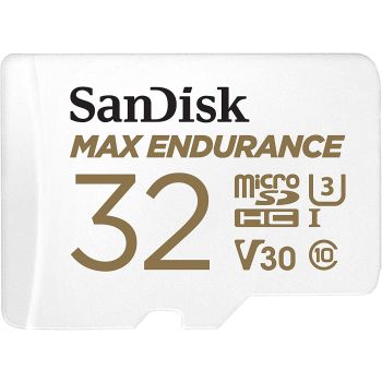 Sandisk Max Endurance Microsdhc Card SQQVR 32G (15 000 HRS) UHS-I C10 U3 V30 100MB/S R 40MB/S W SD Adaptor SDSQQVR-032G-GN6IA