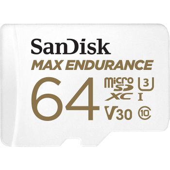 Sandisk Max Endurance Microsdxc Card SQQVR 64G (30 000 HRS) UHS-I C10 U3 V30 100MB/S R 40MB/S W SD Adaptor SDSQQVR-064G-GN6IA