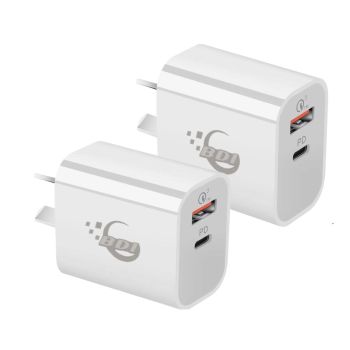 BDI 18W PD Quick Charger AU plug with USB and Type C Port  SDC-18WACB -2pack