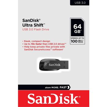 SanDisk  64GB Ultra Shift  USB 3.0 Flash Drive SDCZ410-064G-G46  