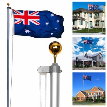 6.2M Australia Sectional Flag Pole Kit Australian Outdoor Aussie Flags Flagpole