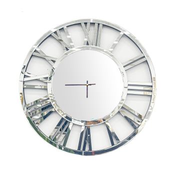 Decorative Silver Mirrored Clock -100cm