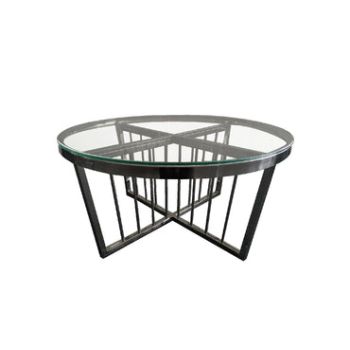 Salina Coffee Table -ClearTop - 80cm Black