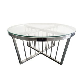 Salina Coffee Table -ClearTop - 80cm Silver