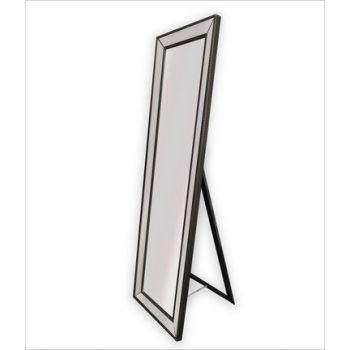 Black Beaded Framed Mirror - Free Standing 50cm x 170cm