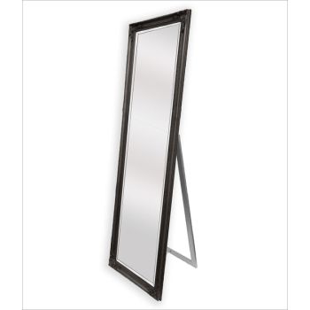 French Provincial Ornate Mirror - Black - Free Standing 50cm x 170cm