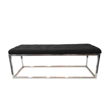 Holly Silver/ Black Ottoman