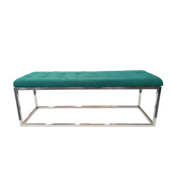 Holly Silver / Green Ottoman