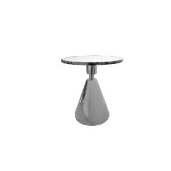 Glam Black 50cm Side Table - White Marble