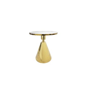 Glam Gold 50cm Side Table - White Marble