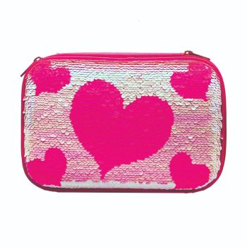 Tinc Hearts Reversible Sequin Pencil Case (Pink)