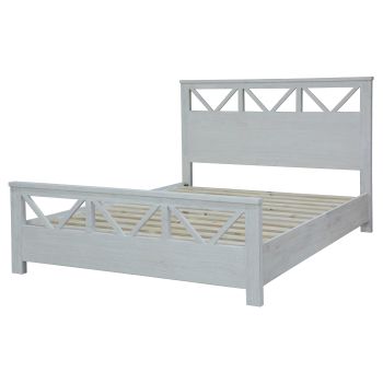 Myer King Size Bed Frame Solid Timber Wood Mattress Base White Wash