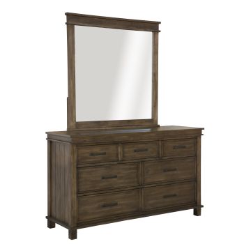 Lily Dresser Mirror 7 Chest of Drawers Tallboy Storage Cabinet - Rustic Grey