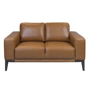 Lorenzo 2 Seater Sofa Leather Upholstered Lounge - Tan