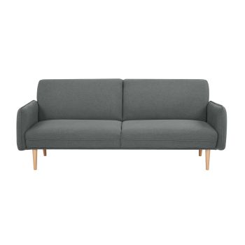 Celia 3 Seater Sofa Queen Bed Fabric Uplholstered Lounge Couch - Mid Grey