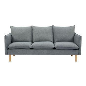 Sinatra 3 Seater Fabric Sofa Lounge Couch Dark Grey